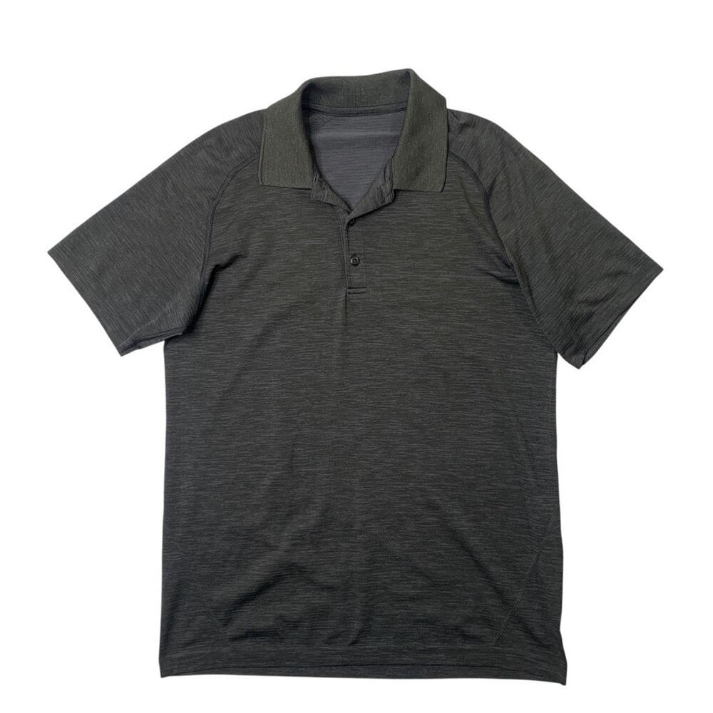 Lululemon Shirt Mens M Medium Charcoal Metal Vent Tech Quick Dry Breathable Polo